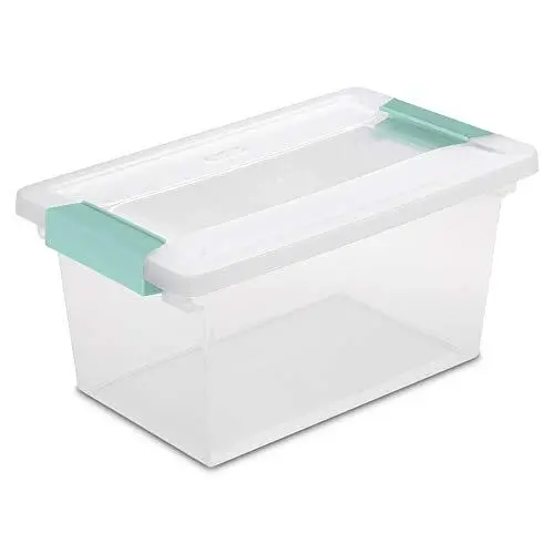 STERILITE Medium Clip Boxes Clear Storage Tote Container with Lid (8 Pack) STERILITE Medium Clip Boxes Clear Storage Tote Container with Lid (8 Pack)