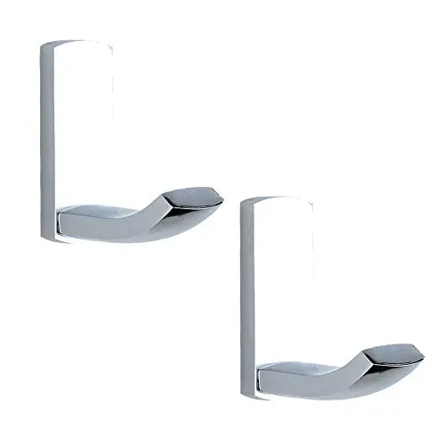 BATHSIR Brass Square Sliver Towel Hook Small Size Set of 2,Polished Chrome Robe Coat Hanger Wall Mounted Heavy Duty BATHSIR Brass Square Sliver Towel Hook Small Size Set of 2,Polished Chrome Robe Coat Hanger Wall Mounted Heavy Duty