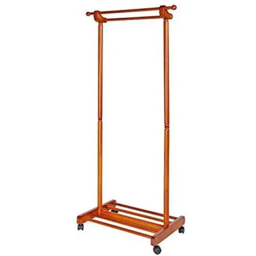 HL-TD Household Coat Rack Hanger Hooks Clothes Coat Stand Bags Stand Shoes Hats Rack 155cm Simple (Color : Honey Color)