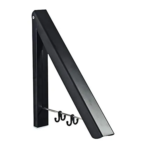 EZEYU Aluminium Triangle Folding Clothes Hangers Wall-Mounted Adjustable Hidden Drying Rack Bathroom Accessories Towel Holder (Black-1pc)