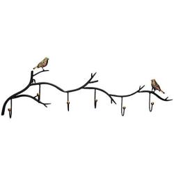 dissylove Decor Wall Mounted Coat Rack | Birds On Tree Branch Hanger with 6 Hooks | for Coats, Hats, Keys, Towels, Clothes Storage Hanger