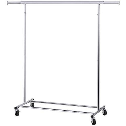 SONGMICS Clothes Rack on Wheels, Heavy Duty Garment Rack with Extendable Hanging Rail, Holds up to 200 lb, Collapsible Clothing Rack UHSR13S