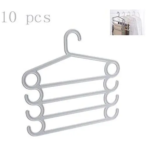 HJYPYJ Magic Clothes Hangers,Multi-Layer Space-Saving Organizer Hangers,Household Multifunction Trouser Hangers, No Glitches/Gray / 10 Pcs HJYPYJ Magic Clothes Hangers,Multi-Layer Space-Saving Organizer Hangers,Household Multifunction Trouser Hangers, No Glitches/Gray / 10 Pcs