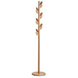 Y.H.Valuable Coat Racks Modern Floor Coat Rack Oak Disc Hanger Living Room Bedroom Simple Clothes Rack Wood Color Floor Hanger Entryway Furniture