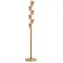 Y.H.Valuable Coat Racks Modern Floor Coat Rack Oak Disc Hanger Living Room Bedroom Simple Clothes Rack Wood Color Floor Hanger Entryway Furniture