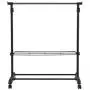 Safstar Adjustable Single Rod Garment Rack Rolling Hanging Rail Clothes Hanger Stand with Shoe Shelf Safstar Adjustable Single Rod Garment Rack Rolling Hanging Rail Clothes Hanger Stand with Shoe Shelf