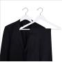 Better to U Solid Wooden Suit and Dress Clothes Hangers with Bar, with Chrome Hook, White Smooth Finished (20 Pack)