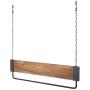 Industrial Black Metal & Wood Garment Rod/Retail Display Clothing Hanger with Adjustable Chain, 29 Inches