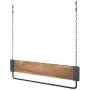Industrial Black Metal & Wood Garment Rod/Retail Display Clothing Hanger with Adjustable Chain, 29 Inches