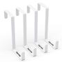 Over The Door Hook Fitting Two Sized Doors, from Unjumbly - 4 Pack - Sturdy Metal Reversible Over Door Hooks (White)