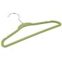 IOOXE-H 20pcs Non-Slip Kids Flock Coat Hangers Children Clothes Portable Velvet Child Hanging Rack (Green)