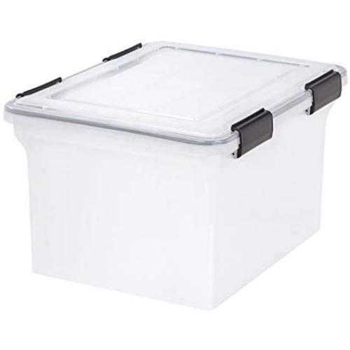 IRIS Letter and Legal Size WEATHERTIGHT File Box, Clear