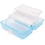 MyGift 2-Tier Transparent Blue Plastic Multipurpose Storage Boxes w/Handle & Expandable Trays MyGift 2-Tier Transparent Blue Plastic Multipurpose Storage Boxes w/Handle & Expandable Trays