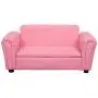 Kinbor Baby Kids Sofa Sturdy Wood Construction Two Seater Armrest Chair for Preschool Children Upholstered Couch with Storage Box