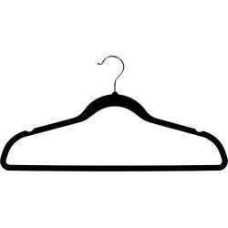 The Great American Hanger Company Black Rubber Coated Non-Slip Slim Line Suit Hanger, Boxes of 100 Durable and Flexible Ultra Thin Space Saving Clothes Hanger w/Steel Swivel Hook and Notches