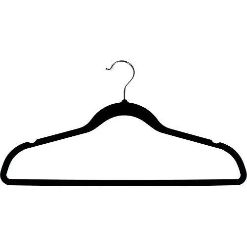 The Great American Hanger Company Black Rubber Coated Non-Slip Slim Line Suit Hanger, Boxes of 100 Durable and Flexible Ultra Thin Space Saving Clothes Hanger w/Steel Swivel Hook and Notches