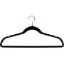 The Great American Hanger Company Black Rubber Coated Non-Slip Slim Line Suit Hanger, Boxes of 100 Durable and Flexible Ultra Thin Space Saving Clothes Hanger w/Steel Swivel Hook and Notches
