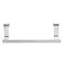 Mziart Modern Towel Bar with Hooks for Bathroom and Kitchen, Brushed Stainless Steel Towel Hanger Over Cabinet (9 inch)