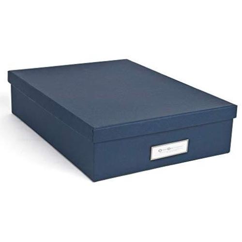 Bigso Oskar Fiberboard Label Frame Document Letter Box, 3.3 x 10.2 x 13.8 in, Dark Blue Bigso Oskar Fiberboard Label Frame Document Letter Box, 3.3 x 10.2 x 13.8 in, Dark Blue