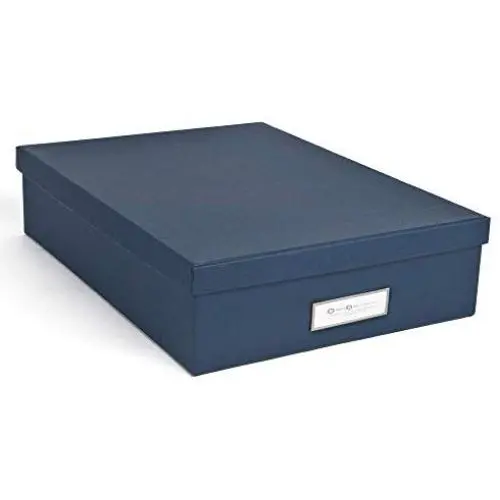 Bigso Oskar Fiberboard Label Frame Document Letter Box, 3.3 x 10.2 x 13.8 in, Dark Blue Bigso Oskar Fiberboard Label Frame Document Letter Box, 3.3 x 10.2 x 13.8 in, Dark Blue
