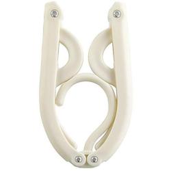Foldable Portable Clothes Hangers, Non Slip Adult Kid Hangers Solid Color Plastic Travel Household-Beige 8-Pack