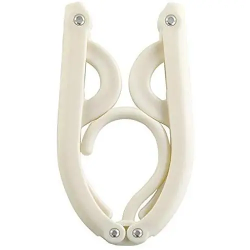 Foldable Portable Clothes Hangers, Non Slip Adult Kid Hangers Solid Color Plastic Travel Household-Beige 8-Pack