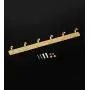 Cxjff Wall-Mounted Coat Rack Clothes Hat Stand Hanger Holder Decoration 6 Hooks Space Aluminum, 45 4 1.8CM (Color : Gold)
