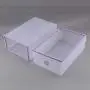5 Pcs Clear Plastic Shoe Storage Boxes, Foldable Shoe Containers Double Plastic Purple DIY Shoe Drawers Home Storage