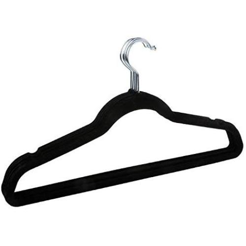 Inveroo 5pcs Black Adult Non-Slip Hangers Flocked Velvet Clothes Coat Trouser Wardrobe Inveroo 5pcs Black Adult Non-Slip Hangers Flocked Velvet Clothes Coat Trouser Wardrobe