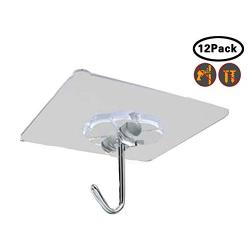 Self Adhesive Hooks Hangers - Transparent Wall Hooks |Heavy Duty 13 lb Sticky Wall Hangers |Kitchen, Livingroom, Bedroom Student Dormitory Wall & Ceiling Hanger | Waterproof and Oilproof