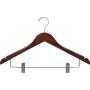 The Great American Hanger Company Wooden Combo Hanger, Walnut Finish with Chrome Hardware, Boxes of 25 The Great American Hanger Company Wooden Combo Hanger, Walnut Finish with Chrome Hardware, Boxes of 25