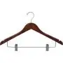 The Great American Hanger Company Wooden Combo Hanger, Walnut Finish with Chrome Hardware, Boxes of 25
