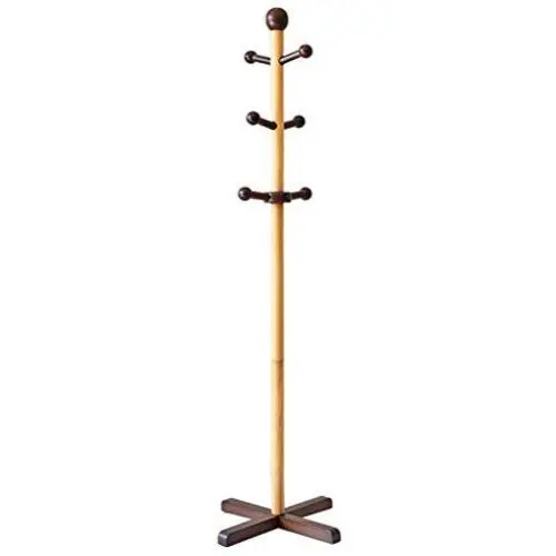 Y.H.Valuable Coat Racks Standing Coat Rack Wooden Hooks Clothes Stand Tree Stylish Wooden Hat Coat Rail Stand Rack Clothes Jacket Storage Hanger Organiser Entryway Furniture (Color : Natural)