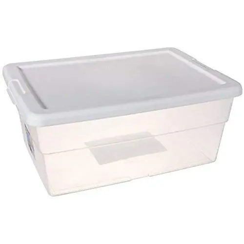 Sterilite 16 Quart Basic Clear Storage Boxes with White Lid (Pack of 2) Sterilite 16 Quart Basic Clear Storage Boxes with White Lid (Pack of 2)