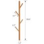 LOHO Natural Wood Coat Rack Wall Mounted 4 Hooks Hat Clothes Scarves Rack Door Entryway Hanger Hall Tree (Wood, Beech)