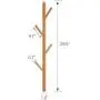 LOHO Natural Wood Coat Rack Wall Mounted 4 Hooks Hat Clothes Scarves Rack Door Entryway Hanger Hall Tree (Wood, Beech)