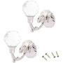 Yohii One Pair Clear Crystal Wall Decorative Tieback Hooks Hanger Multi Use Wall Hook Coat Hanger Silver Tone