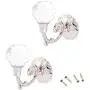 Yohii One Pair Clear Crystal Wall Decorative Tieback Hooks Hanger Multi Use Wall Hook Coat Hanger Silver Tone