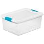 Sterilite 1494 15-Quart Clear Latching Stacking Storage Box, 24 Pack