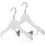 HANGERWORLD 12 White Wooden 11.8inch Kids Coat Clothes Garment Top Clip Hangers Closet Set Baby Toddler HANGERWORLD 12 White Wooden 11.8inch Kids Coat Clothes Garment Top Clip Hangers Closet Set Baby Toddler