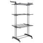 ZQKJLH 3 Layers Portable Practical Clothes Dryer Drying Rack Cloth Hanger Storage Grey Foldable for Easy Storage ? Indoor and Outdoor Rust Proof