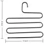 EIIORPO Pack of 6 S-Shape Pants Hangers Trousers Hangers Stainless Steel Clothes Hangers Closet Space Saving for Pants Jeans Scarf Necktie Hanging. (Black(6 Pack))