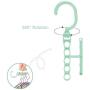Plastic 5 Circle Multilayer Windproof Clothes Hanger Organizer Fixed Holder Storage Racks Buckle Hanger Anti-Slip Home 10pcs Random Color