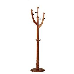 HTDZDX Coat Rack Tree Design Coat Stand Free Standing Clothes Jacket Storage Hanger Organiser,3 Colors Optional, Solid Wood, 42 X 180 cm (Color : Wood Color)