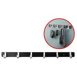 WMWJDQY Over The Door Hook Hanger,Wall Mounted Coat Rack,Clothes Hooks Hat Wall Mounted Hook for Kitchen Bathroom Bedroom,Black,Black,6Hooks