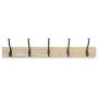 AmazonBasics Wall Mounted Standard Coat Rack, 5 Hooks, Set of 2, Natural
