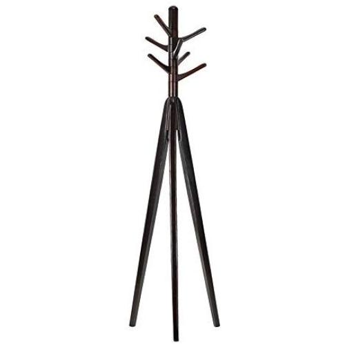 COAT RACK Feifei Floor Standing Tree Clothes Hat Stand Hanger Rotatable Solid Wood 3 Feet 7 Hooks, 4646178CM (Color : Black)