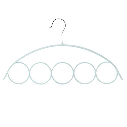 Scarf Hanger Multi Purpose Space Saving Hangers 5 Rings Plastic Clothes Hanger Scarf Tie Belt Sock Storage Hangers (A)