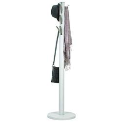 Umbra Flapper Coat Rack, Clothing Hanger, Umbrella Holder, and Hat Organizer, Great for Entryway, White/Nickel