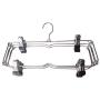 Clothes Hangers Multilayer Skirt Trouser Hanger for Pants Non Slip Metal Hanger Clips 2pcs Random Color with 12 Clips Clothing Storage Rack Holder